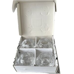 KOSTA BODA Ann Wolff Snowball Candle Holders Votive 4 pc Set L SWEDEN With Box
